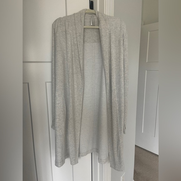 Athleta Compact Coaster Long Wrap Sweater Cardigan Grey Heather - Picture 3 of 6